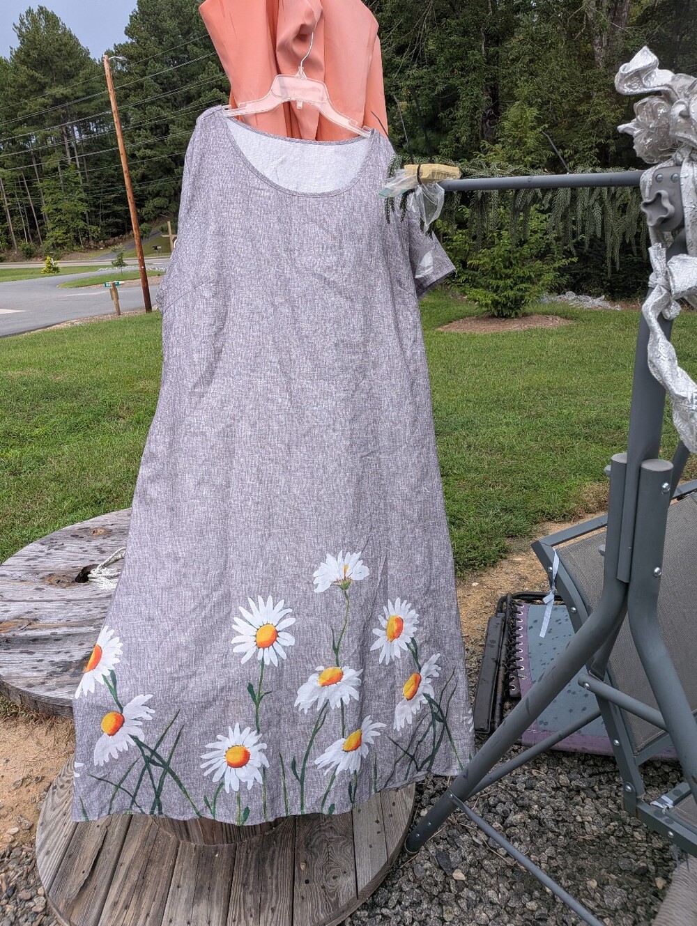 Women Plus Size  Daisy Print Summer Dress